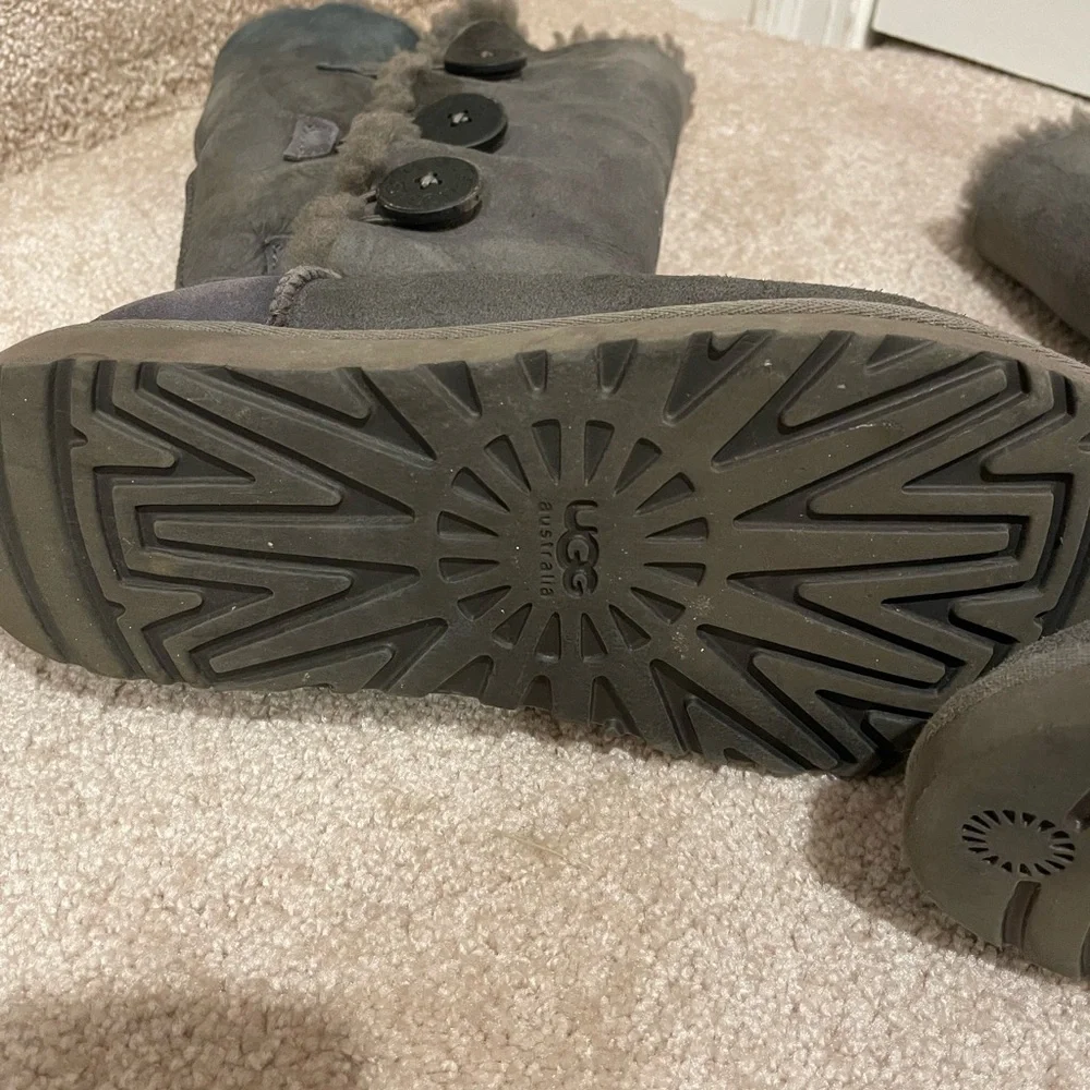 UGG Grey Bailey Button Boots - Picture 2 of 15